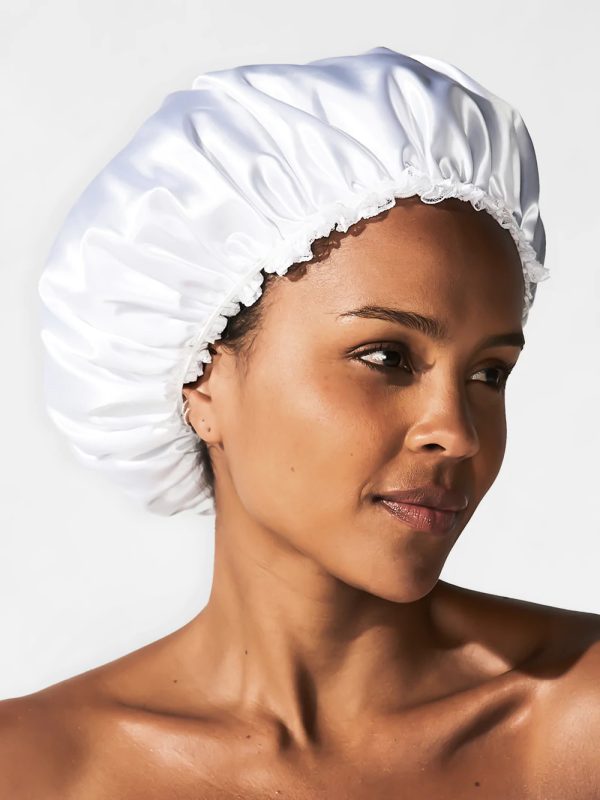 BETTY DAIN SATIN SLEEP CAP - WHITE