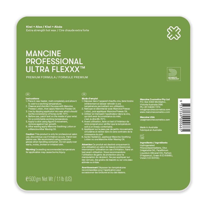 MC ULT FLEXXX KIWI & ALOE HOT WAX 500G
