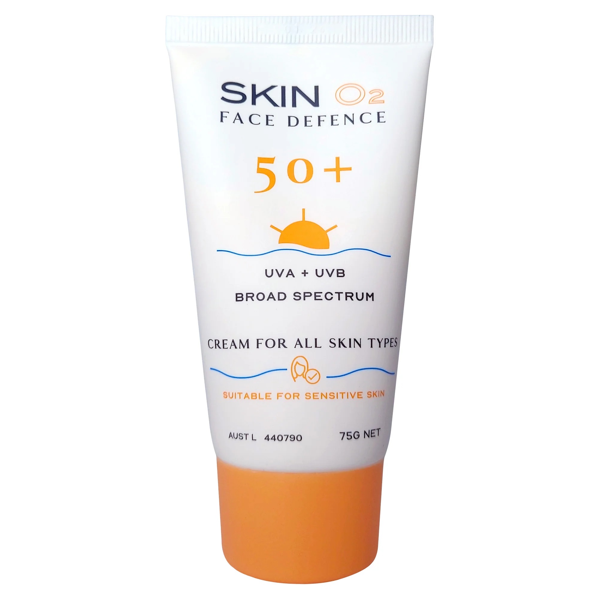 SKIN O2 FACE DEFENCE 50+ SUNSCREEN 75