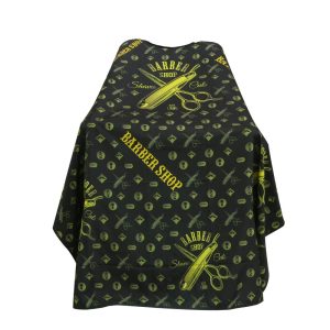 BARBER CAPE BLK-GOLD BARBER SHOP