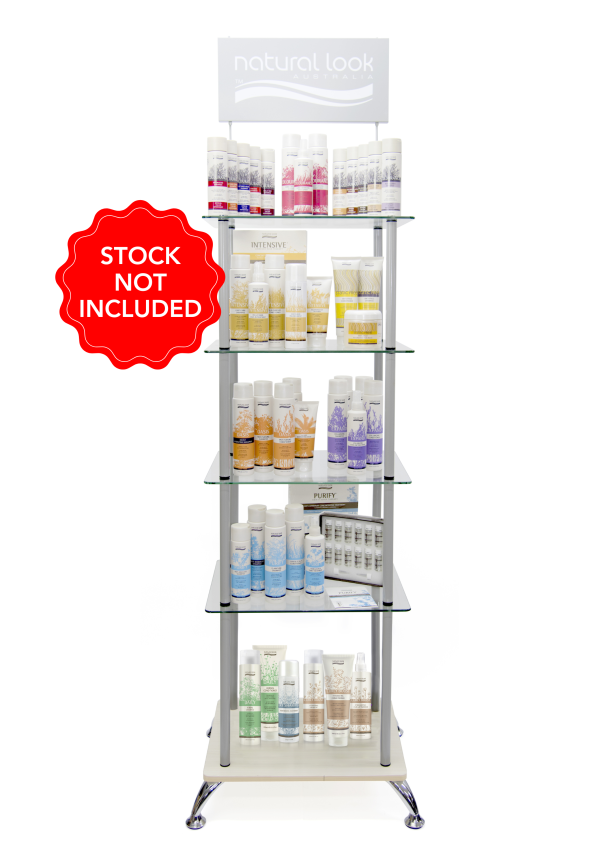 NAT LOOK GLASS DISPLAY STAND