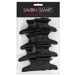 SS BUTTERFLY CLAMPS LGE BLACK PK12