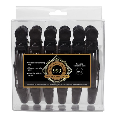 999 CROCODILE CLIPS BLACK PK6