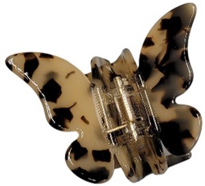 PINK PEWTER CLAW CLIP B.FLY LEOPARD