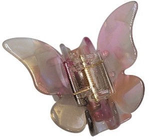 PINK PEWTER CLAW CLIP BUTTERFLY PINK