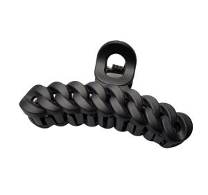 PINK PEWTER CLAW CLIP CHAINLINK BLACK