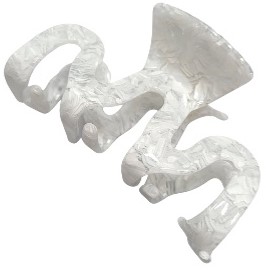 PINK PEWTER CLAW CLIP MARBLE WHITE
