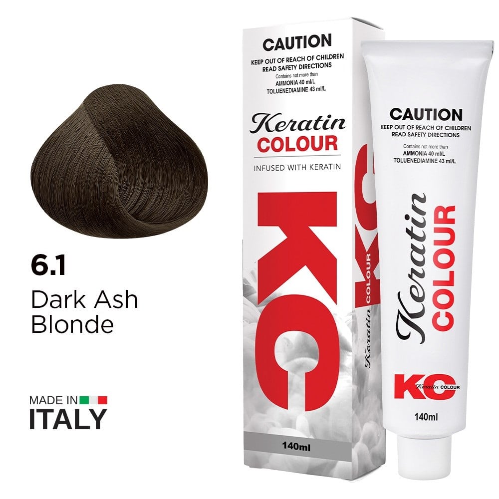 KERATIN COLOUR 6.1 DARK ASH BLONDE