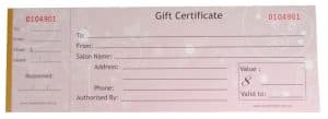 SALON GIFT CERTIFICATES PK50