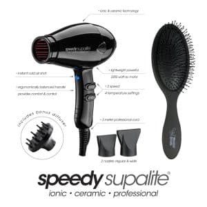 SPEEDY SUPALITE DRYER BLACK & BRUSH