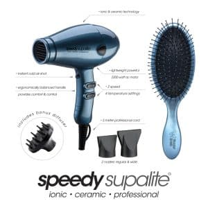 SPEEDY SUPALITE DRYER STEEL BLUE & BRUSH